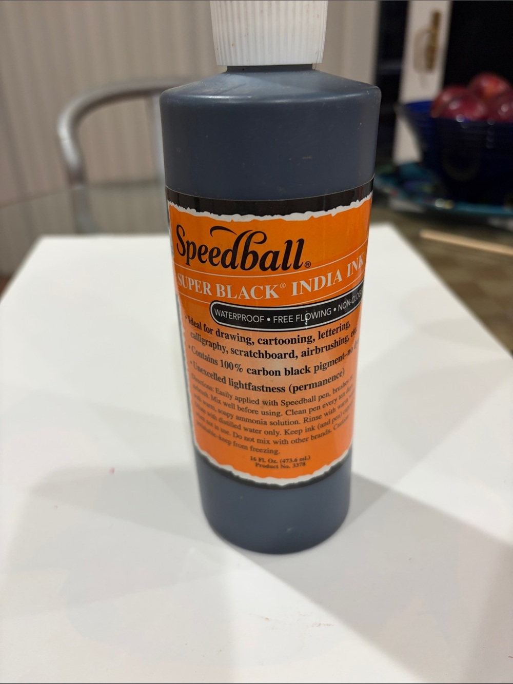 Super Black India Ink - Black 16 fl. Oz